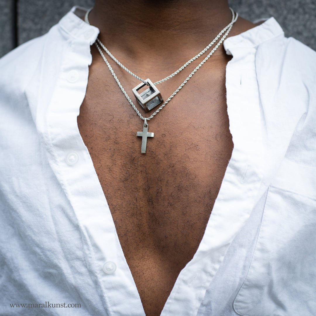 Cube stainless steel necklace
