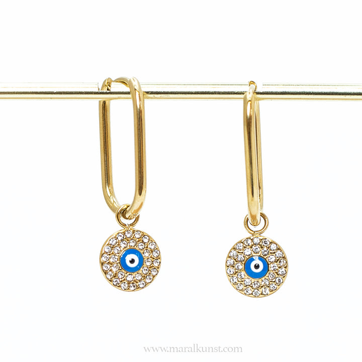 Turkish Evil eye sun earrings