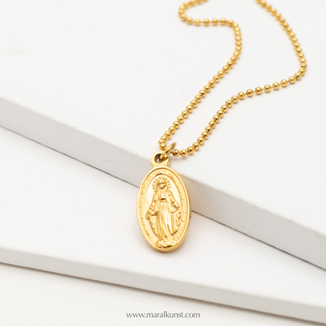 Virgin mary necklace