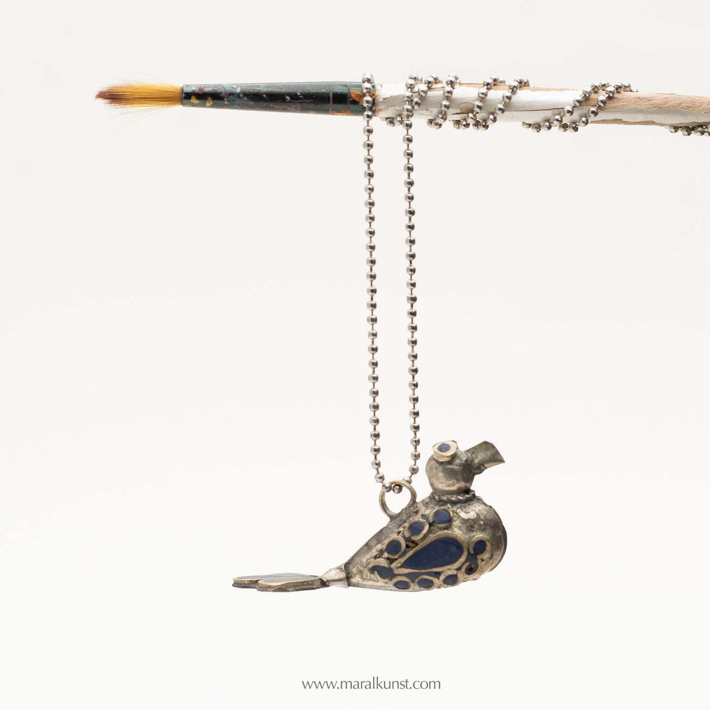 Vintage Iranian bird necklace