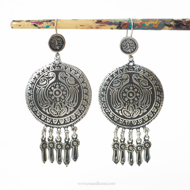 Mexican Symbolic Earrings in Silver
