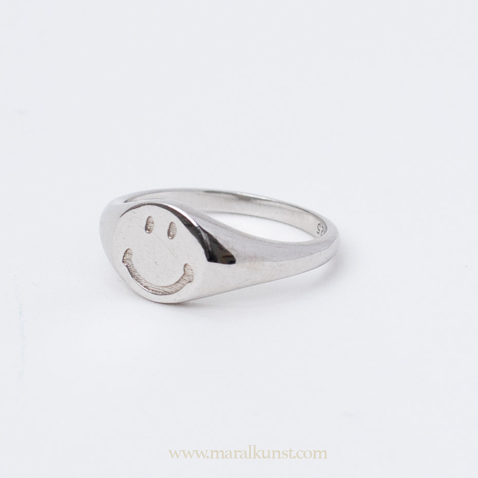Maral Smiley Face 925 Silver Ring