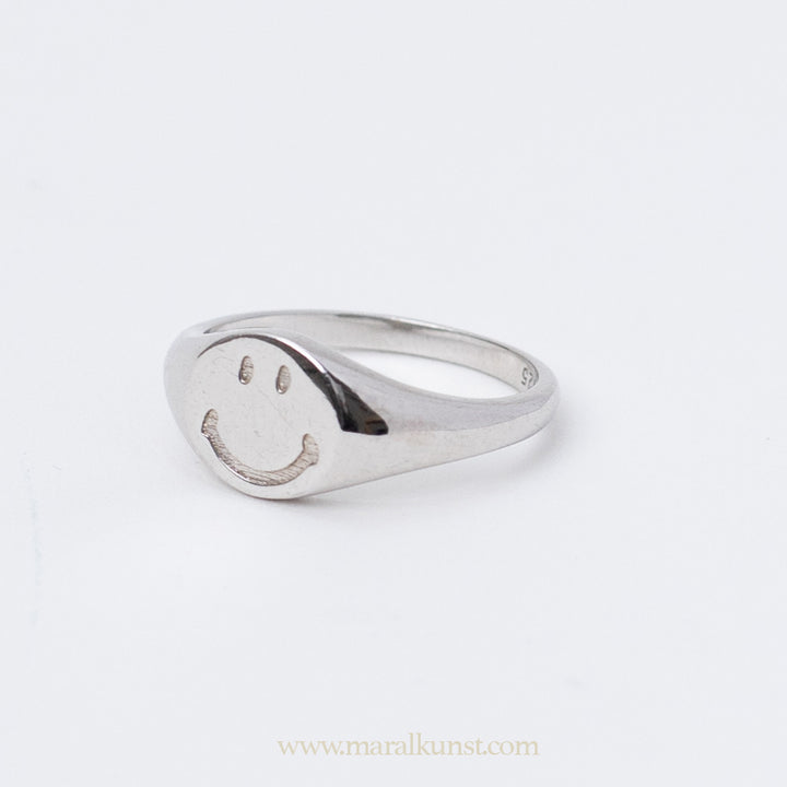 Maral Smiley Face 925 Silver Ring