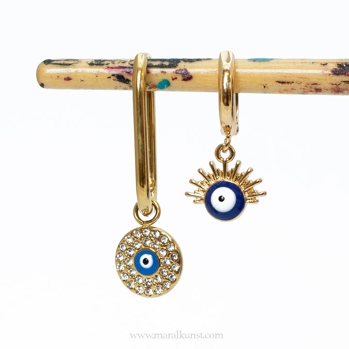 Turkish Evil eye sun earrings