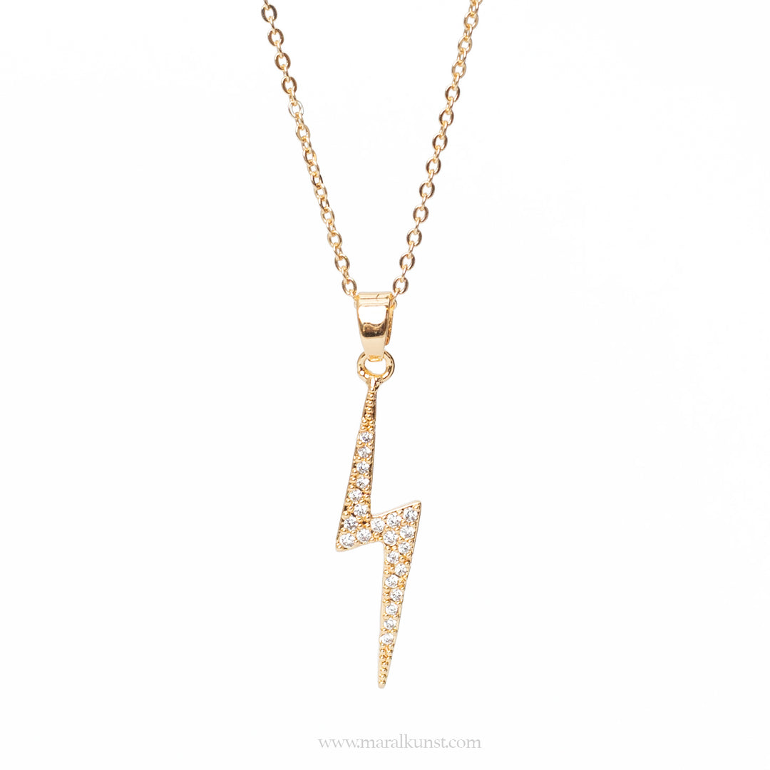 Lightening 18k gold plated brass necklace