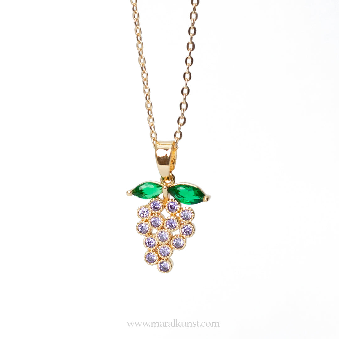 Grape gold plated Brass necklace