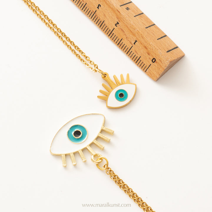 Evil eye gold-plated stainless steel necklace