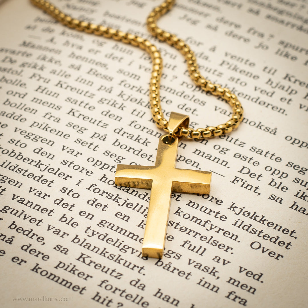 Cross gold-plated necklace