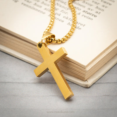Cross gold-plated necklace
