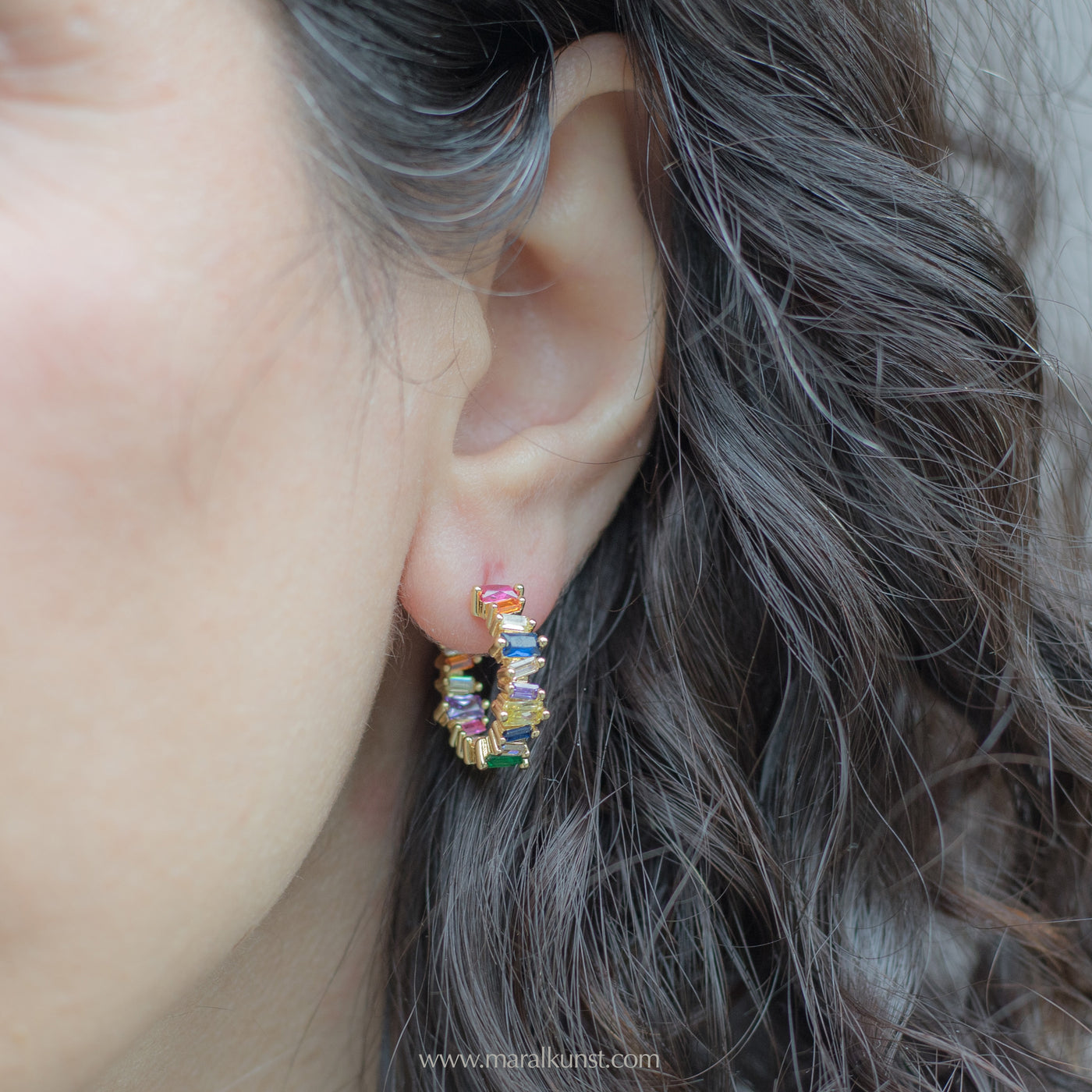 Rainbow earrings(zirconia crystal)