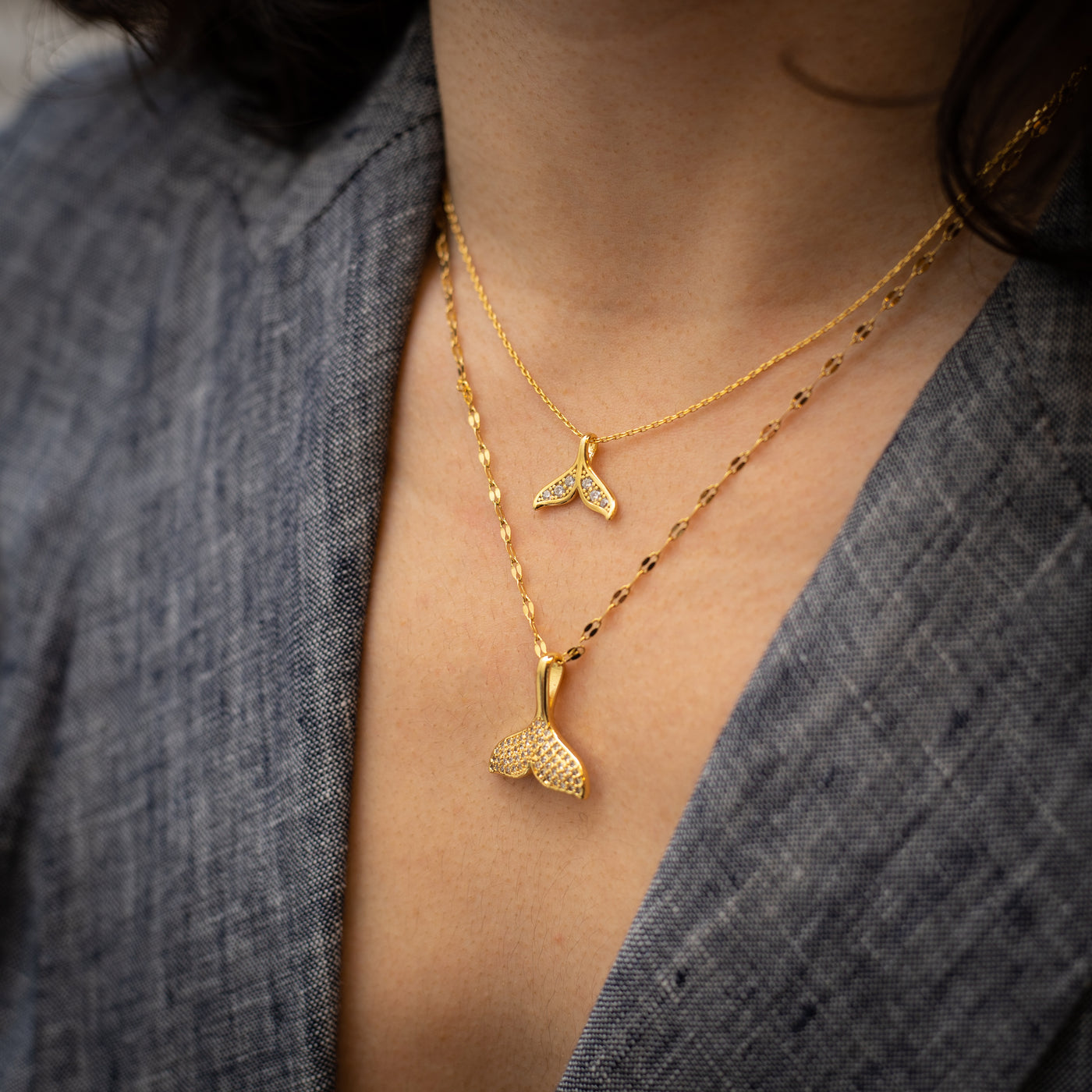 Delicate Whale Tail Necklace