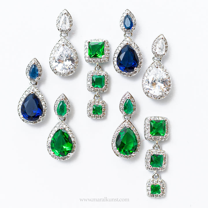 Spanish ( Malaga) blue Cobalt cz   Sapphire earrings