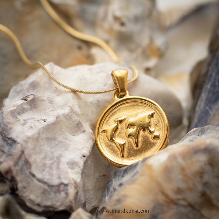 World Map Traveler Necklace - Maral Kunst Jewelry