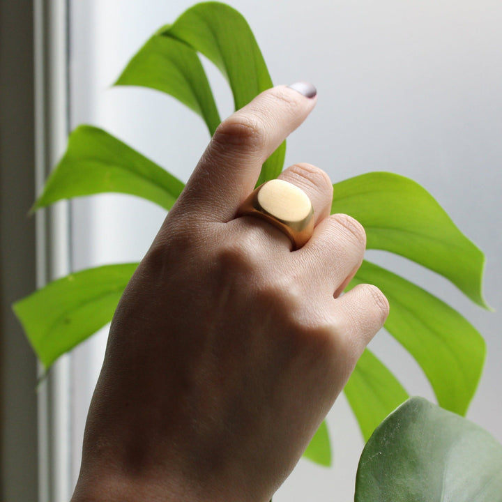Matt Gold Plated Ring - Maral Kunst Jewelry
