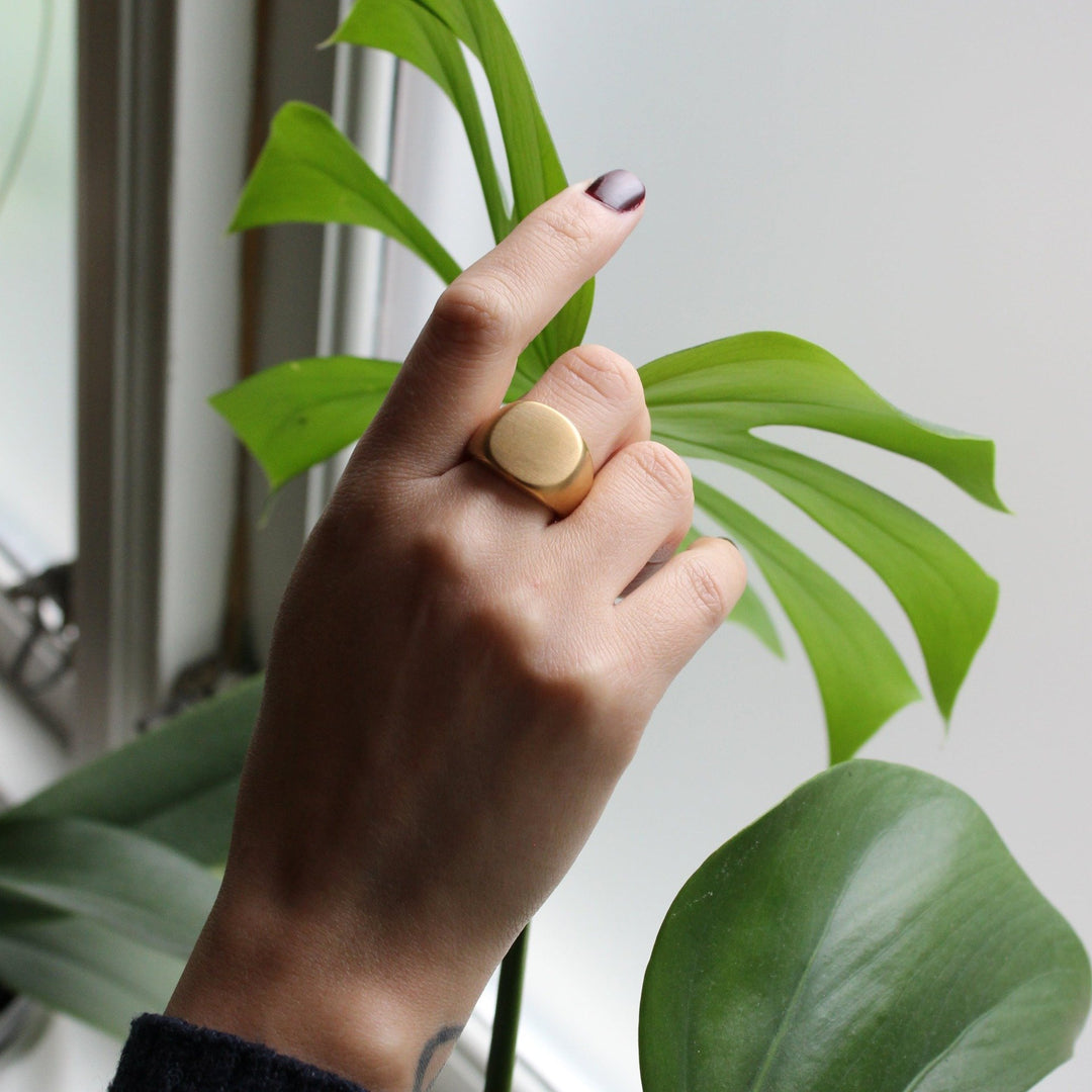 Matt Gold Plated Ring - Maral Kunst Jewelry