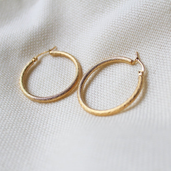 Medium Size Hoop Earrings in Gold - Maral Kunst Jewelry