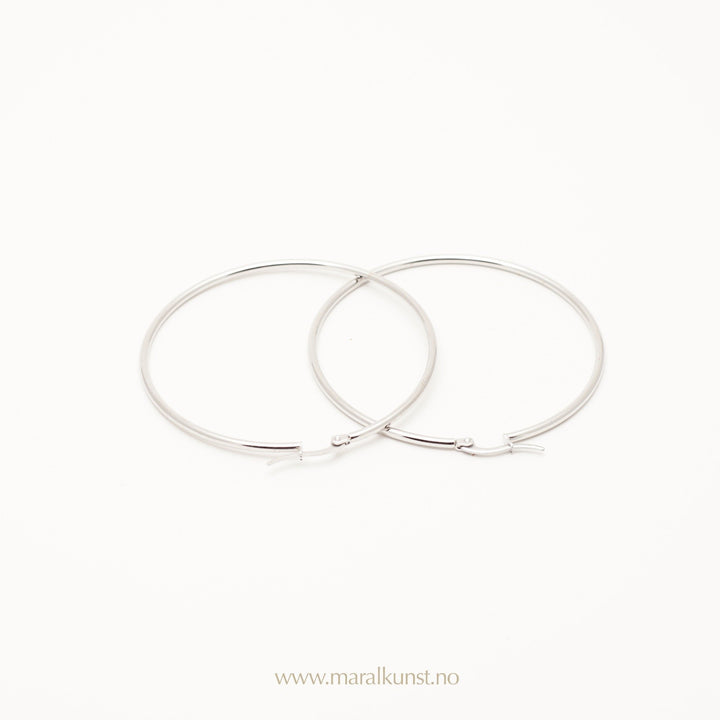 Steel Rounded Medium Hoop Earrings - Maral Kunst Jewelry
