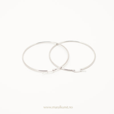 Steel Rounded Medium Hoop Earrings - Maral Kunst Jewelry