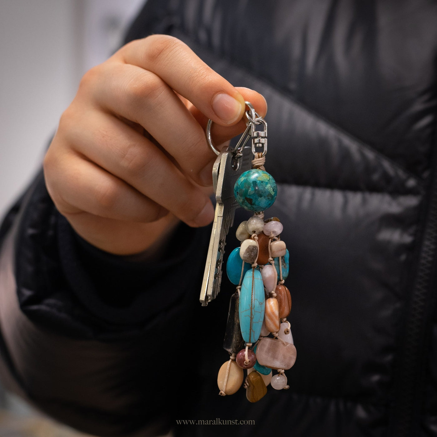 Mexican Multi Gem Keychain - Maral Kunst Jewelry