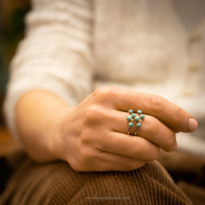Mexican Blue Turquoise Ring - Maral Kunst Jewelry