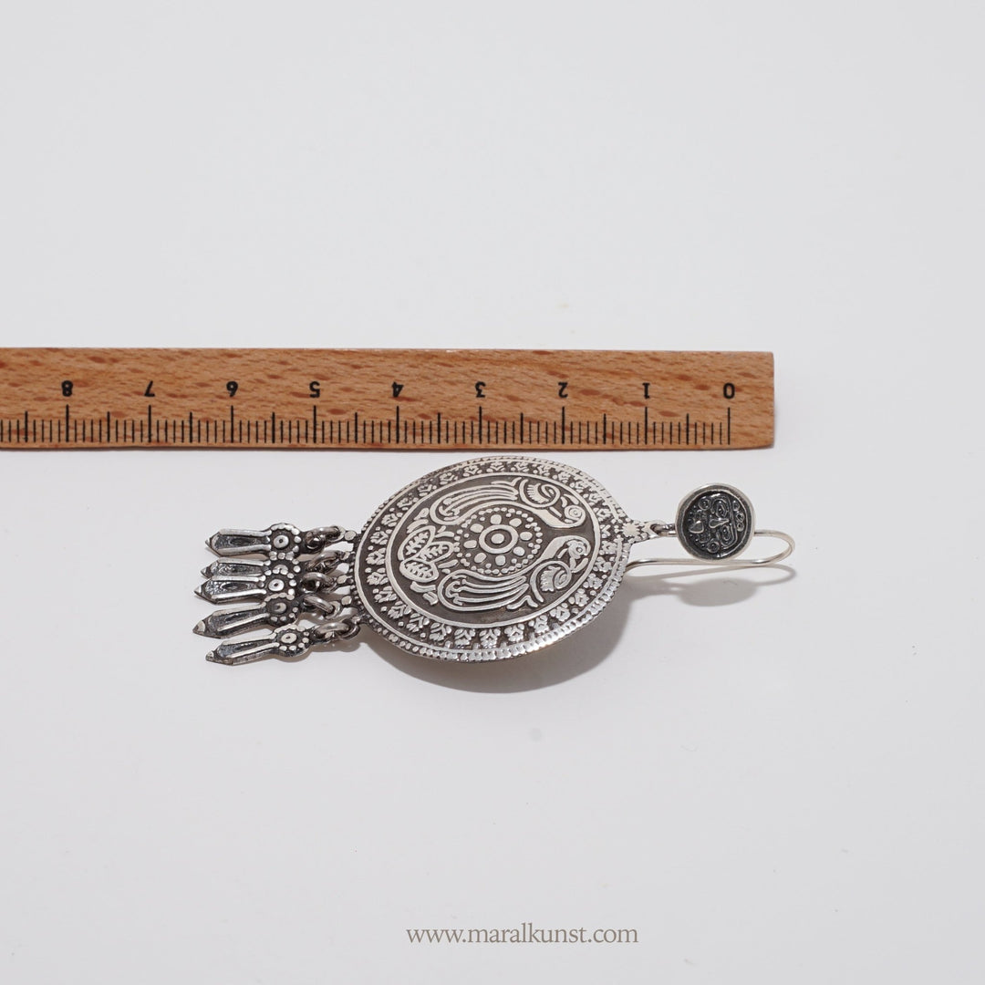 Mexican Symbolic Earrings in Silver - Maral Kunst Jewelry