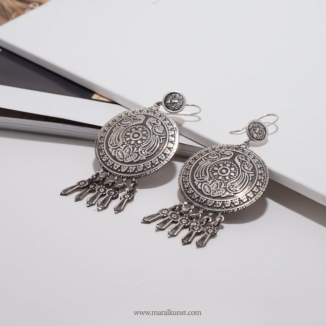 Mexican Symbolic Earrings in Silver - Maral Kunst Jewelry