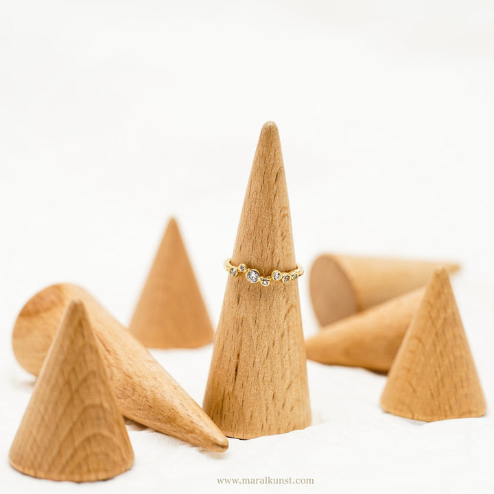 Minimalist Crystal Stack Ring in Gold - Maral Kunst Jewelry