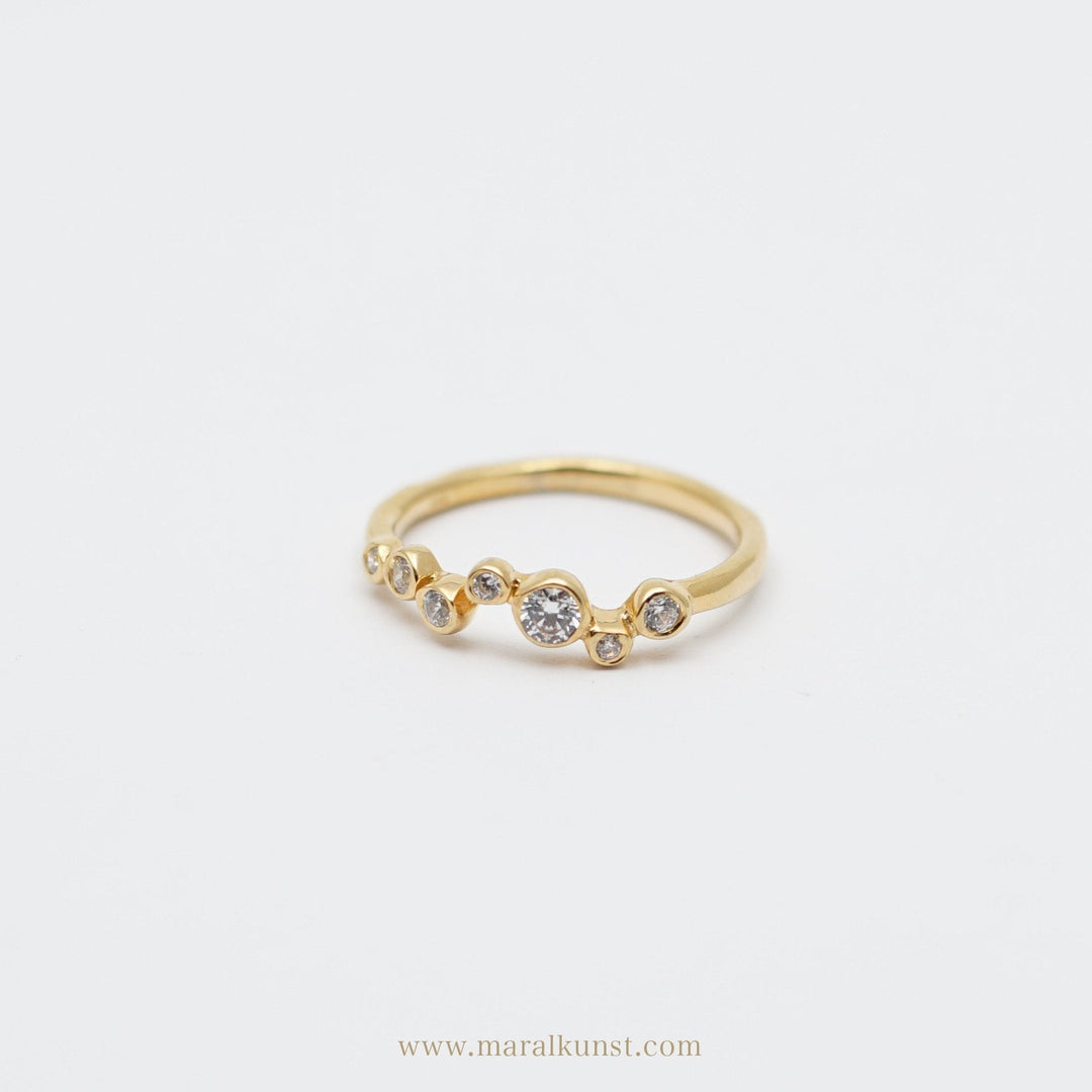 Minimalist Crystal Stack Ring in Gold - Maral Kunst Jewelry
