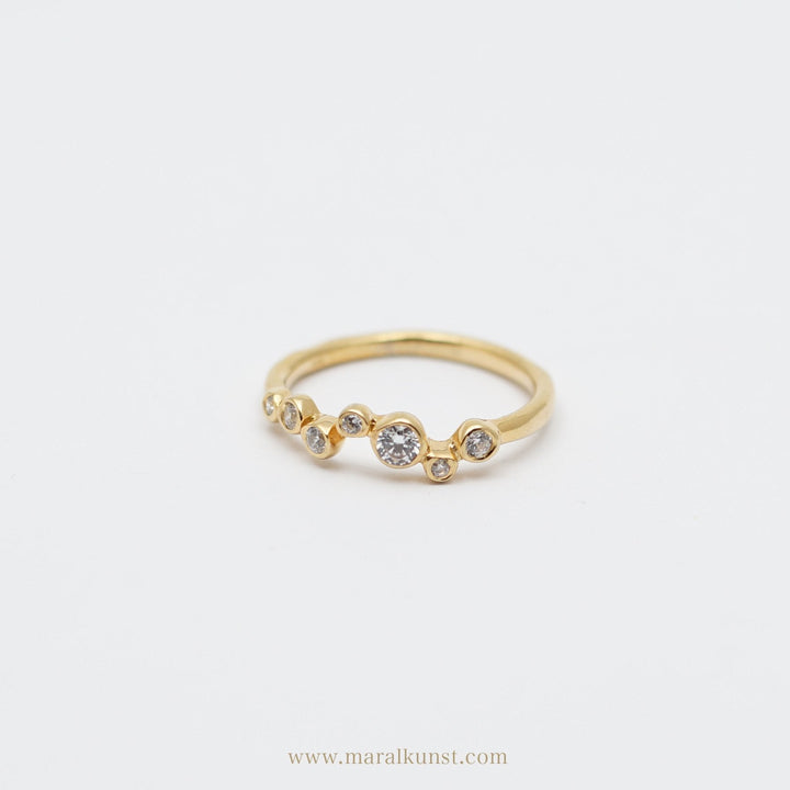 Minimalist Crystal Stack Ring in Gold - Maral Kunst Jewelry