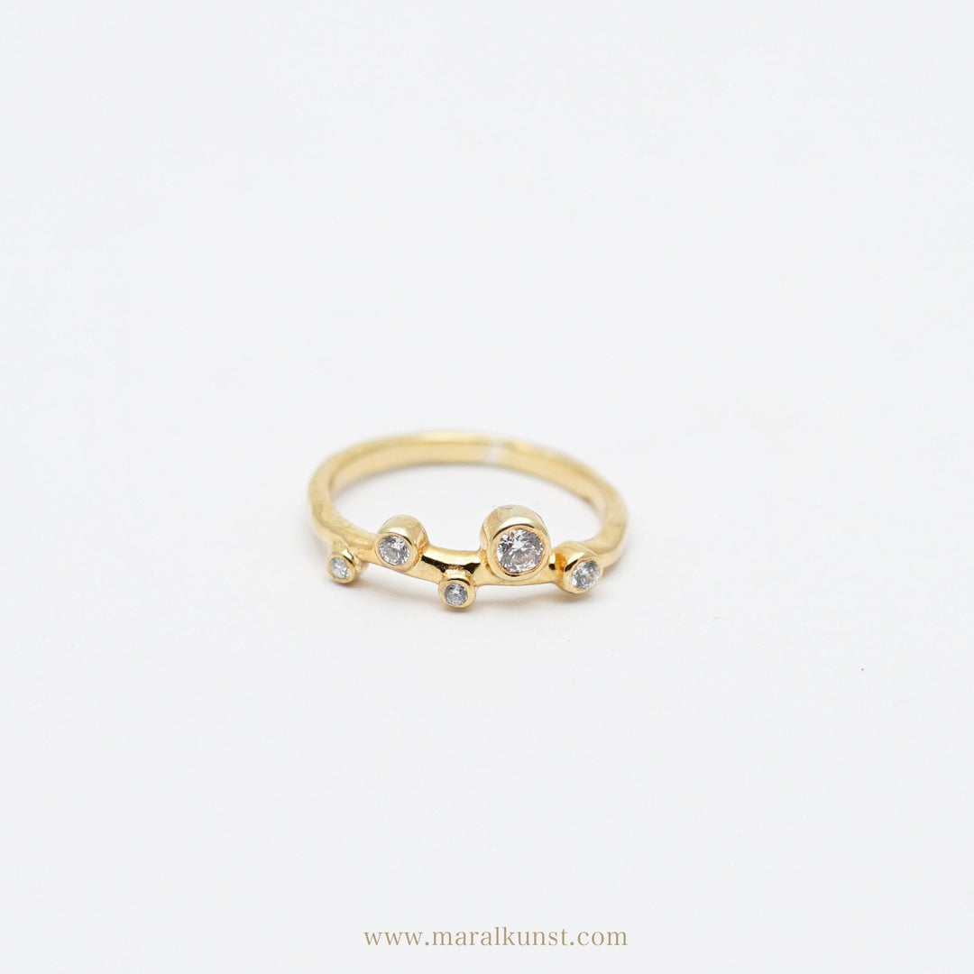 Minimalist Crystal Stack Ring in Gold - Maral Kunst Jewelry