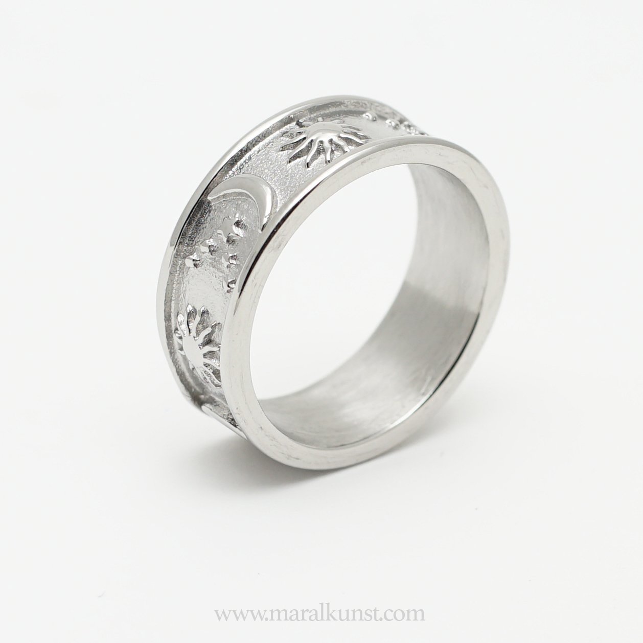 Moon And Sun Band Ring - Maral Kunst Jewelry