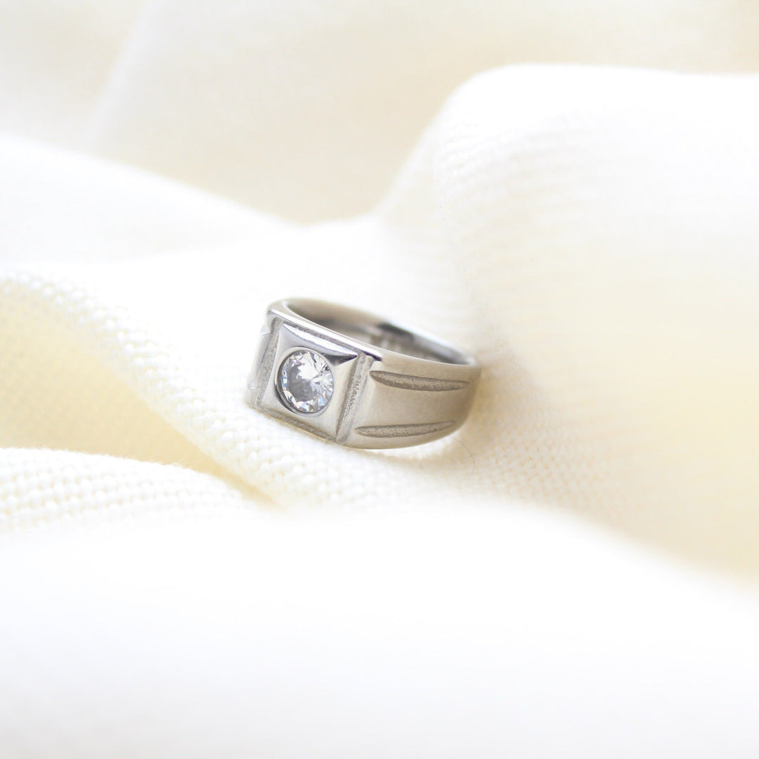 New Steel Crystal Ring - Maral Kunst Jewelry