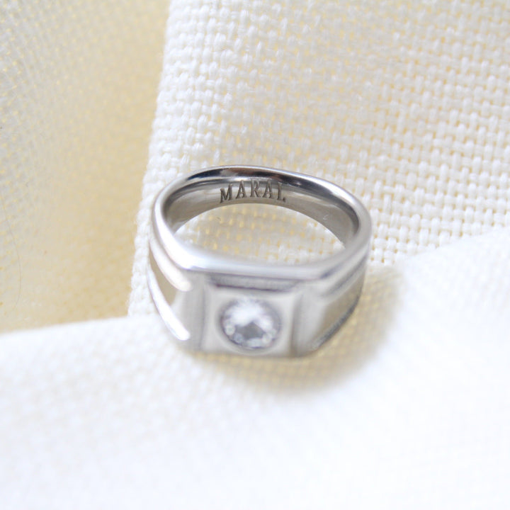 New Steel Crystal Ring - Maral Kunst Jewelry