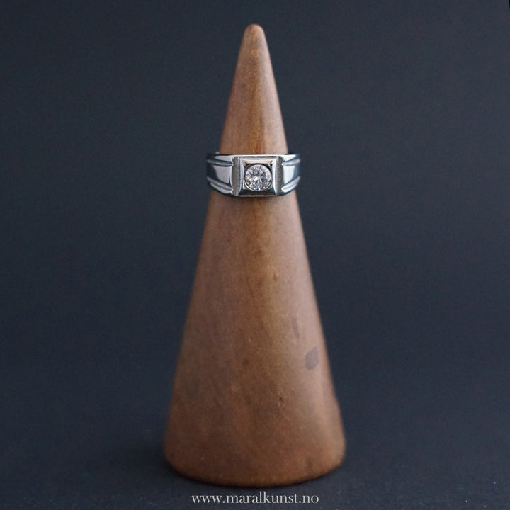 New Steel Crystal Ring - Maral Kunst Jewelry