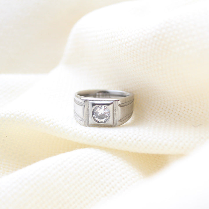 New Steel Crystal Ring - Maral Kunst Jewelry