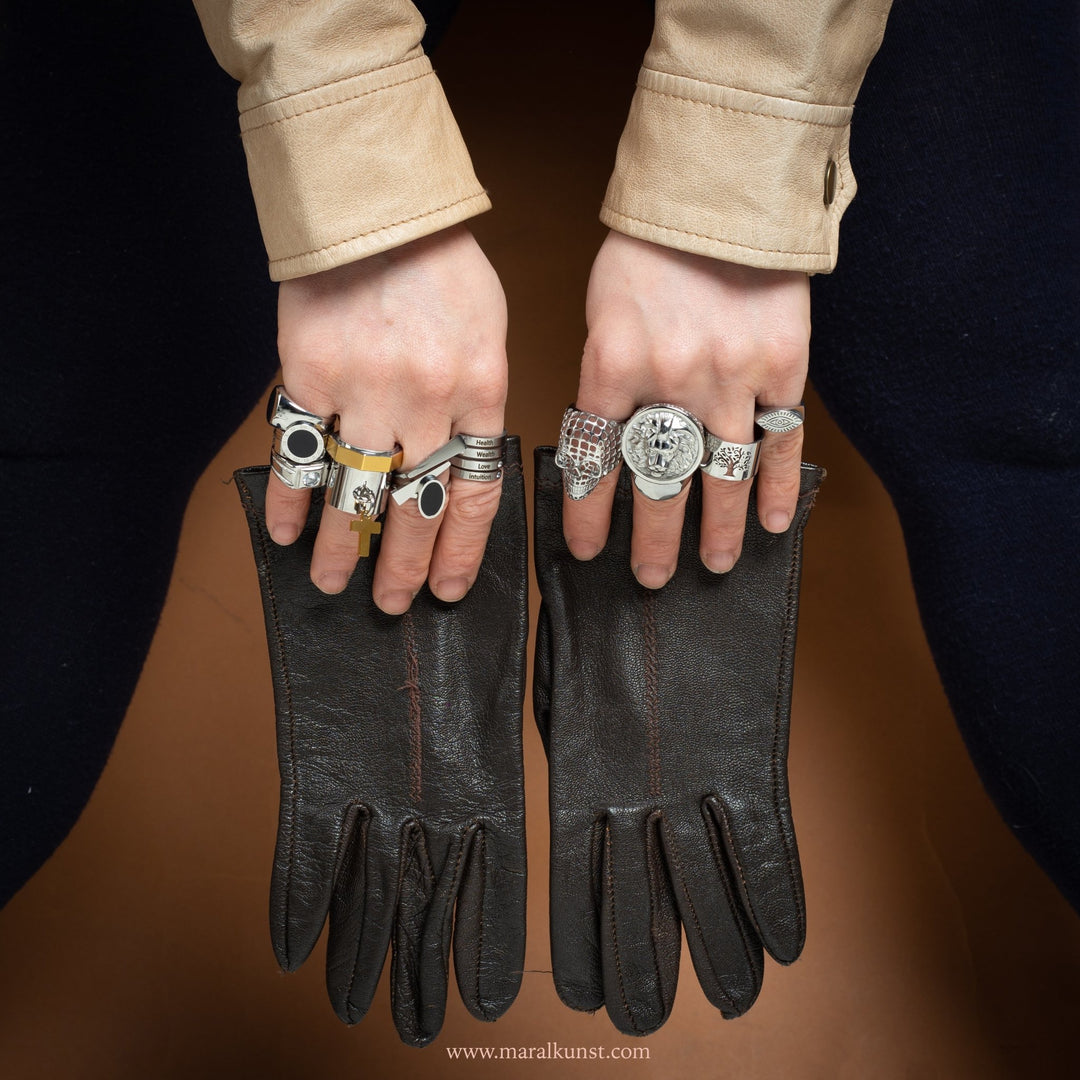 New Steel Crystal Ring - Maral Kunst Jewelry