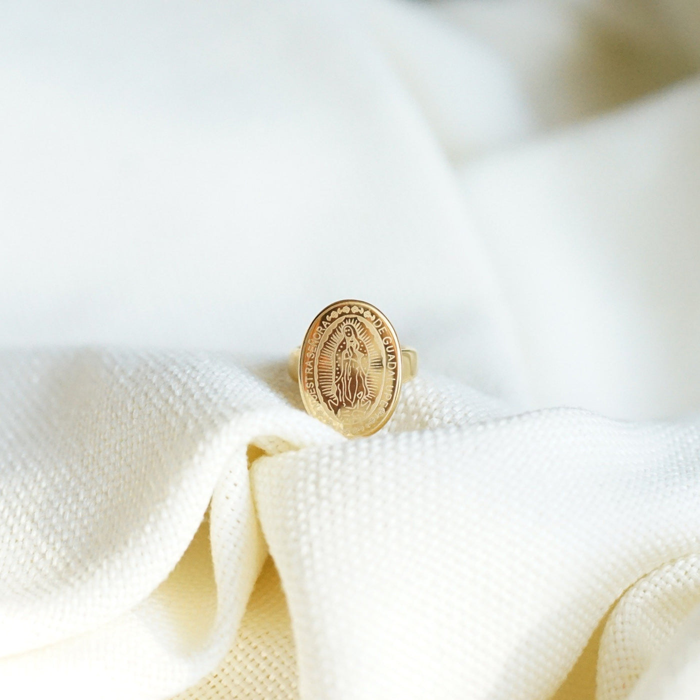 Our Lady of Guadalupe Gold Ring - Maral Kunst Jewelry