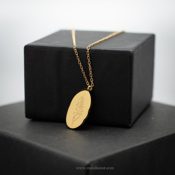 August Gladiola Birth Flower Necklace - Maral Kunst Jewelry
