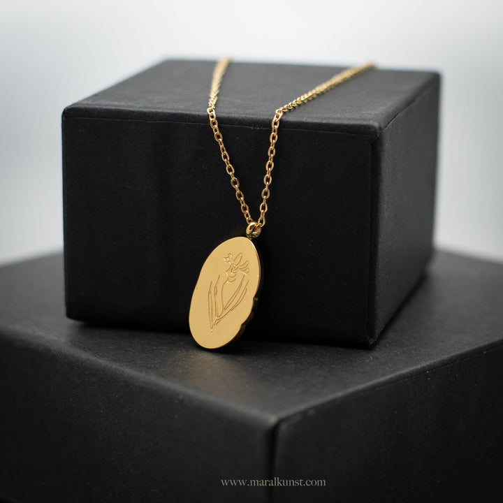 February Iris Birth Flower Necklace - Maral Kunst Jewelry