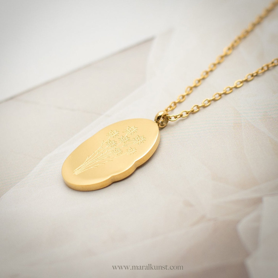 September Aster Birth Flower Necklace - Maral Kunst Jewelry