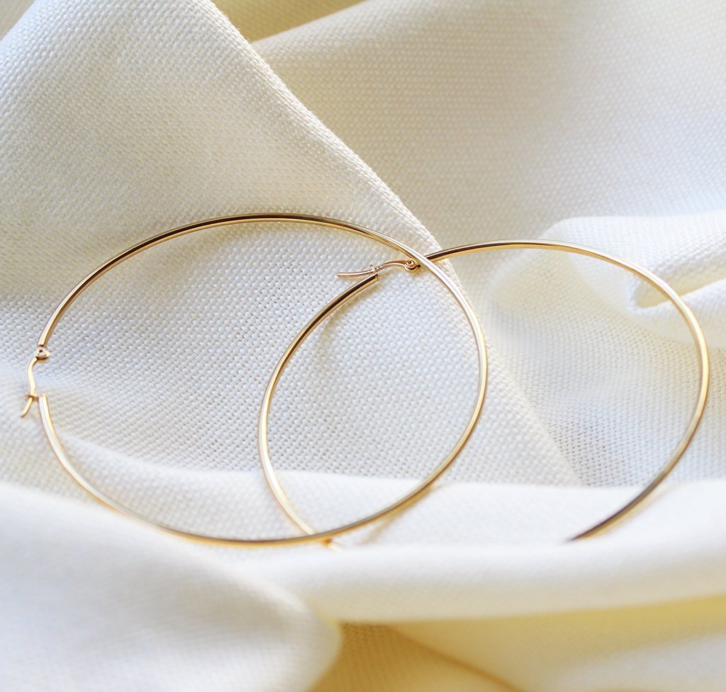 Oversize Hoop Plated Earrings - Maral Kunst Jewelry