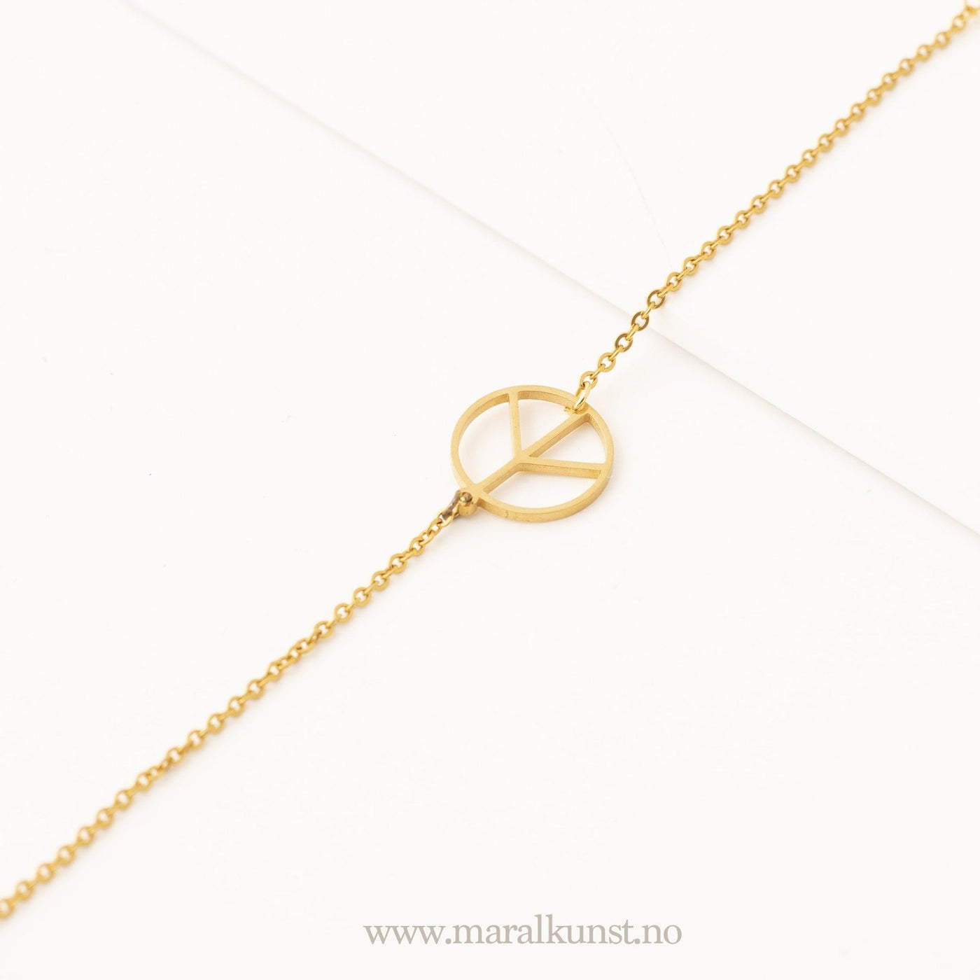 Peace Sign Gold Bracelet - Maral Kunst Jewelry