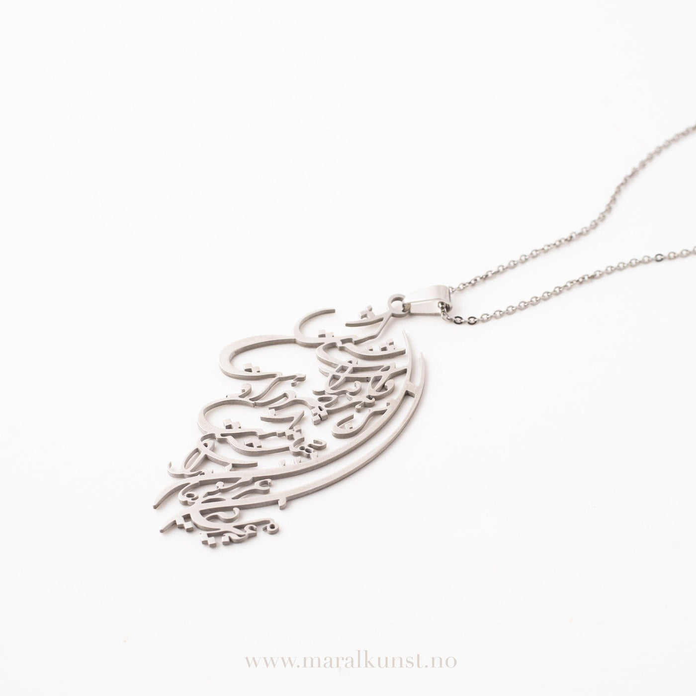 Persian Calligraphy Silver Necklace - Maral Kunst Jewelry