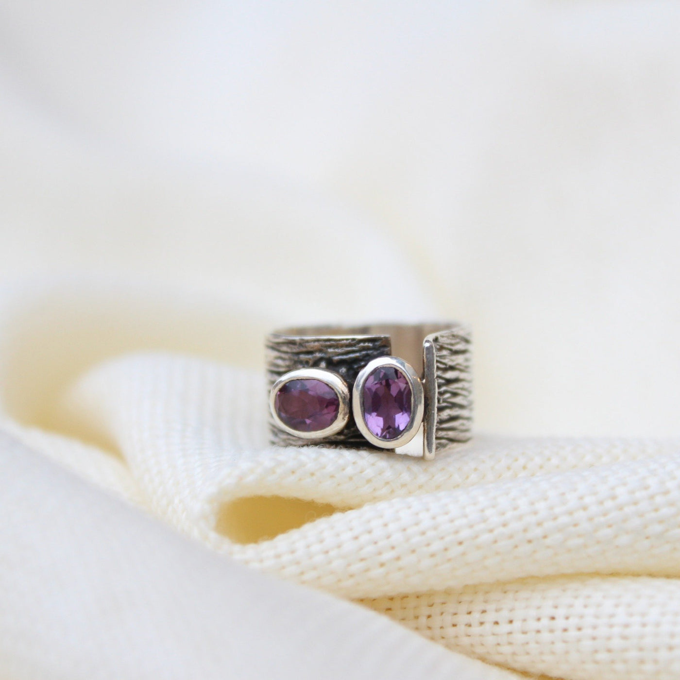 Purple Sterling Silver Ring - Maral Kunst Jewelry