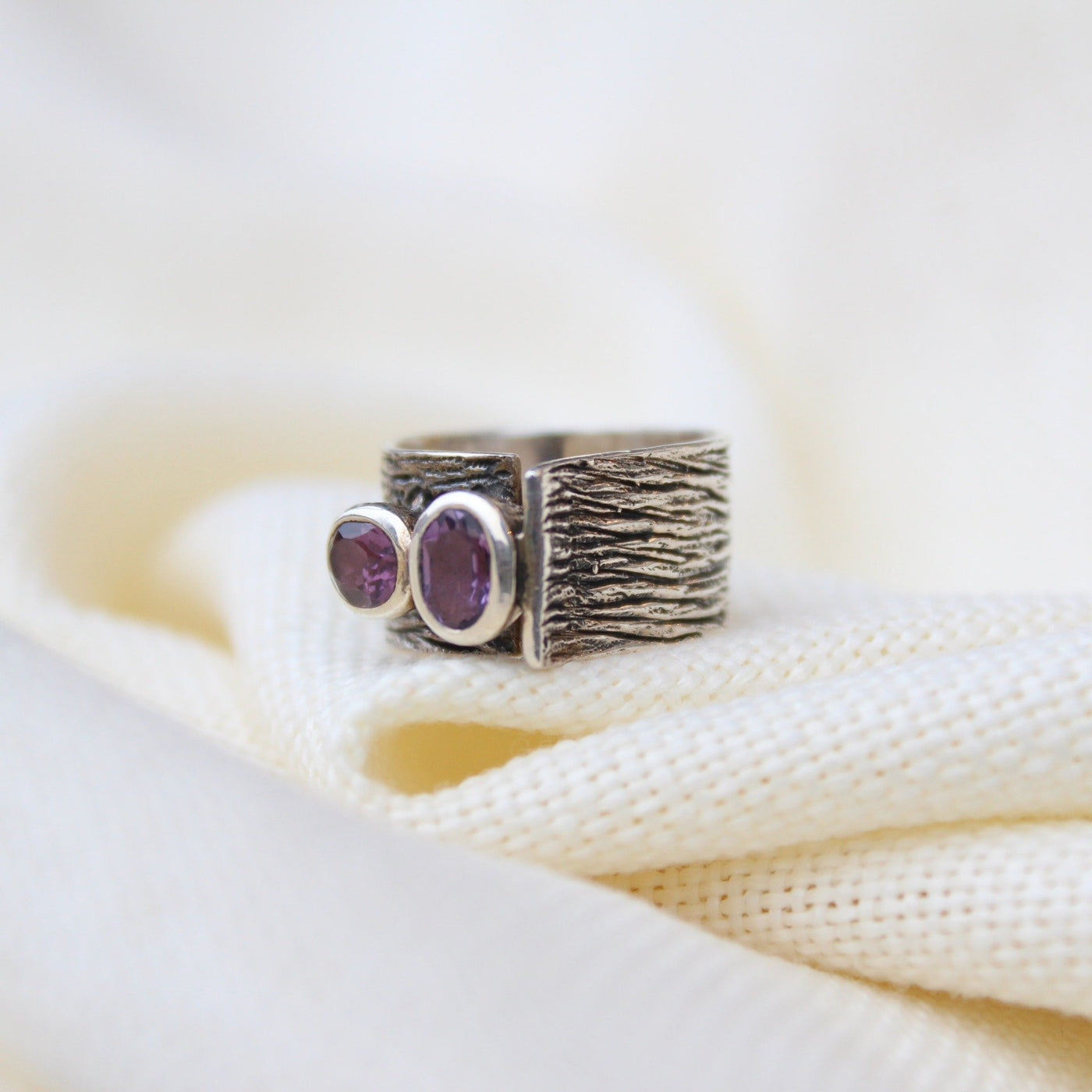 Purple Sterling Silver Ring - Maral Kunst Jewelry