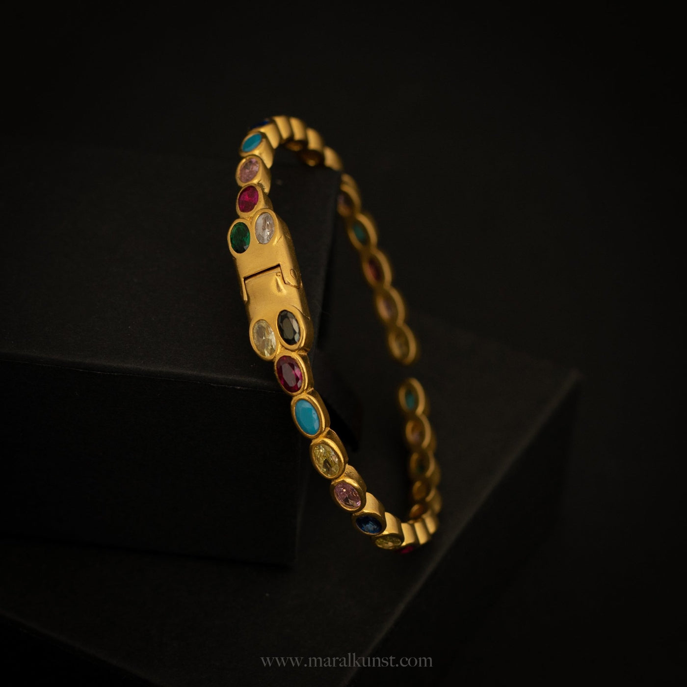Rainbow Gold Cuff Bracelet - Maral Kunst Jewelry