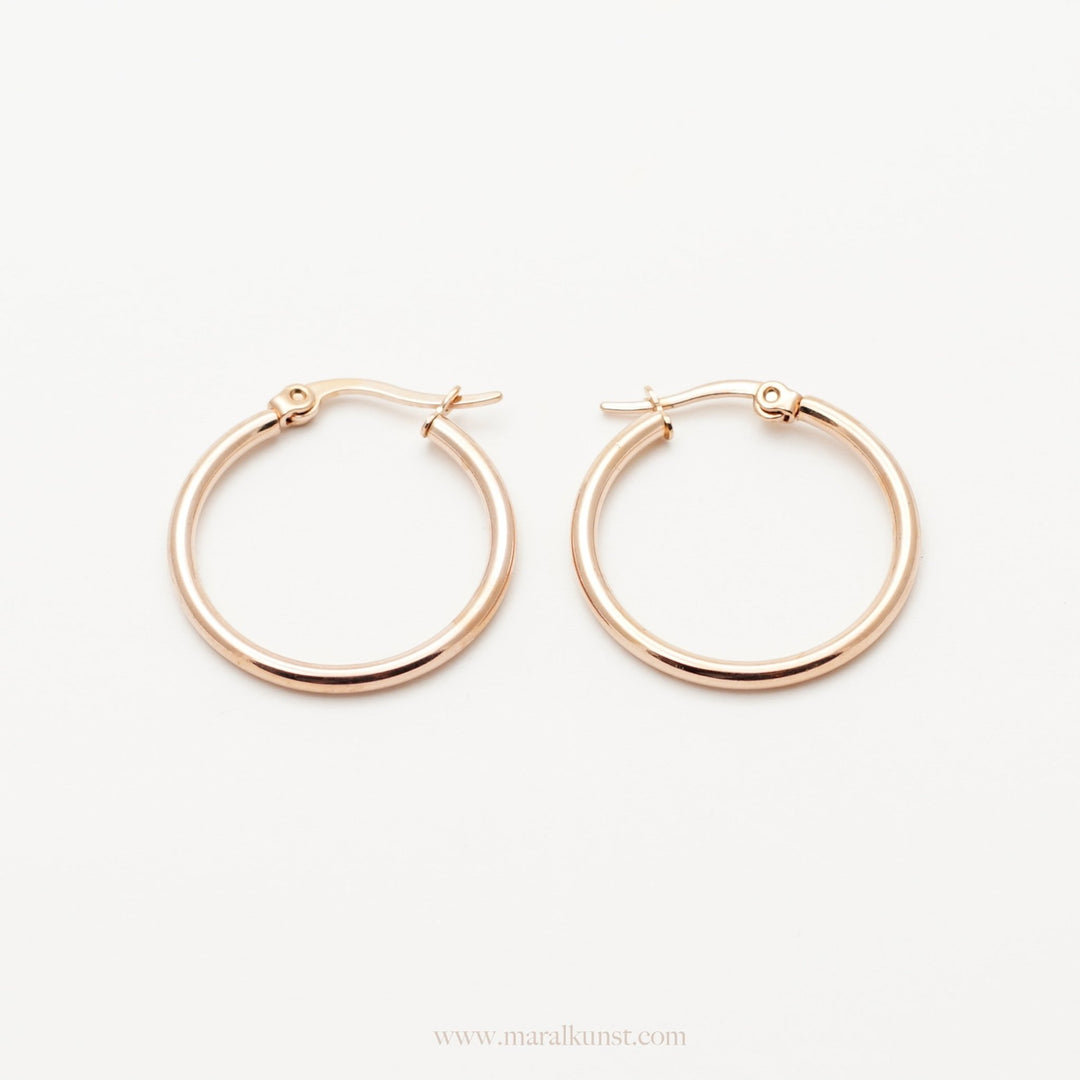 Rose Gold Hoop Earrings - Maral Kunst Jewelry
