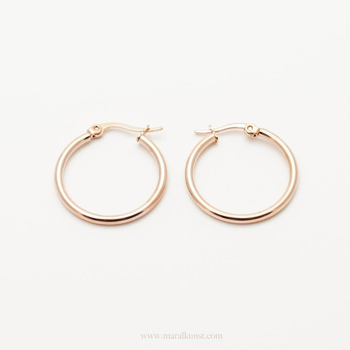 Rose Gold Hoop Earrings - Maral Kunst Jewelry