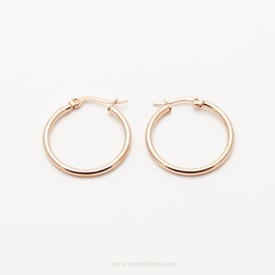 Rose Gold Hoop Earrings - Maral Kunst Jewelry