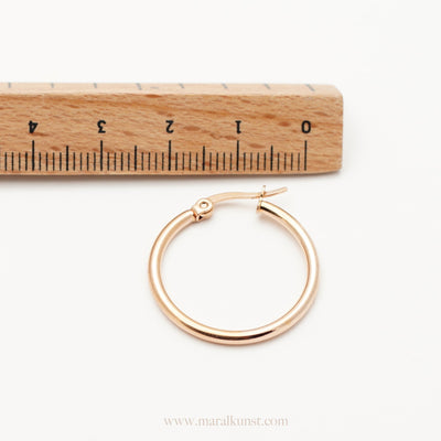 Rose Gold Hoop Earrings - Maral Kunst Jewelry